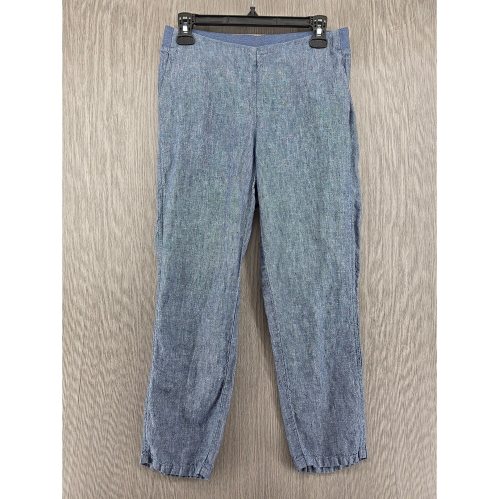 J. Jill Love Linen Straight Leg Crop Mid Rise Pull On Pants Womens XS Petite